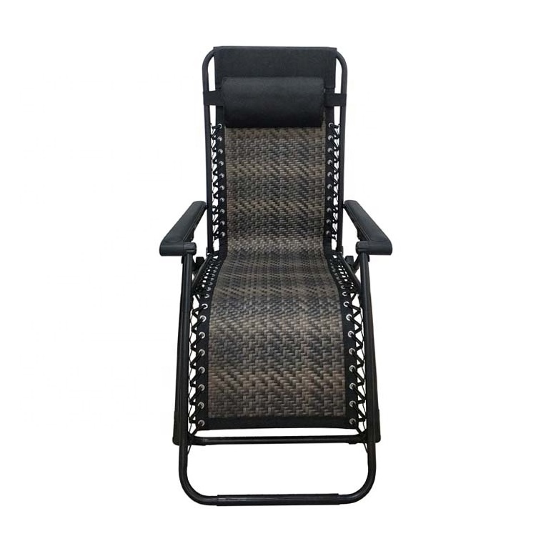 Adjustable Indoor Outdoor Zero Gravity  Garden Sun Lounger Steel wicker rope Recliner folding chair