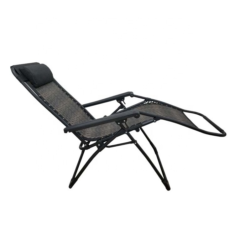 Adjustable Indoor Outdoor Zero Gravity  Garden Sun Lounger Steel wicker rope Recliner folding chair