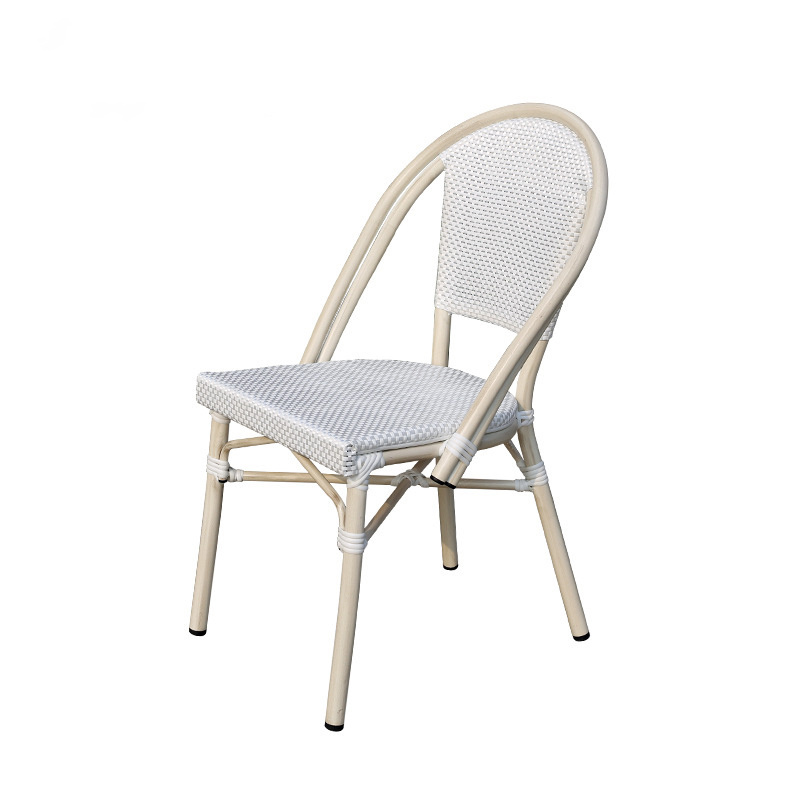 Balcony Outdoor Cafe Bistro Restaurant Outdoor Furniture French Style Dining Chair Nordic White Hotel Chairs