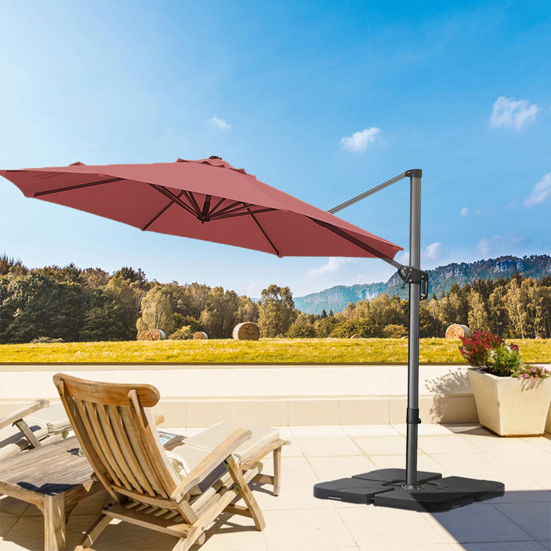 10'x10' Square Patio Umbrella Canopy Replacement 2-Tier Top Cover Roma Cantilever 8 Ribs Market Parasol