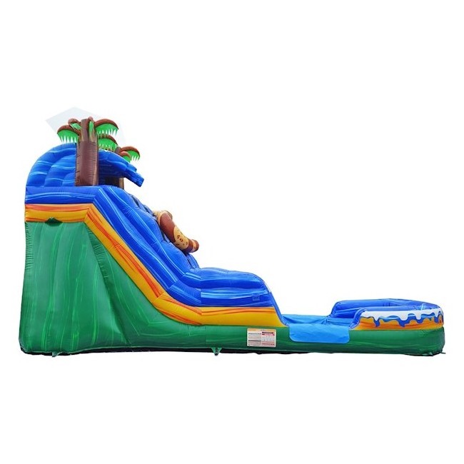 Most Popular 18ft high  Water Slide With Pool Commercial candy Palm Tree Inflatable Water Slide