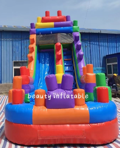 commercial 18ft lego slide inflatable water slide for kids party