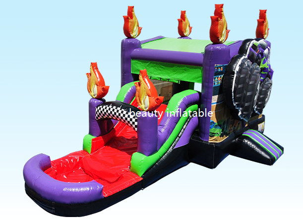 Car theme Inflatable Bounce House Commercial Combo Bouncer Jumping Castles Bouncing Castle With Pool For Sale