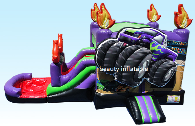 Car theme Inflatable Bounce House Commercial Combo Bouncer Jumping Castles Bouncing Castle With Pool For Sale