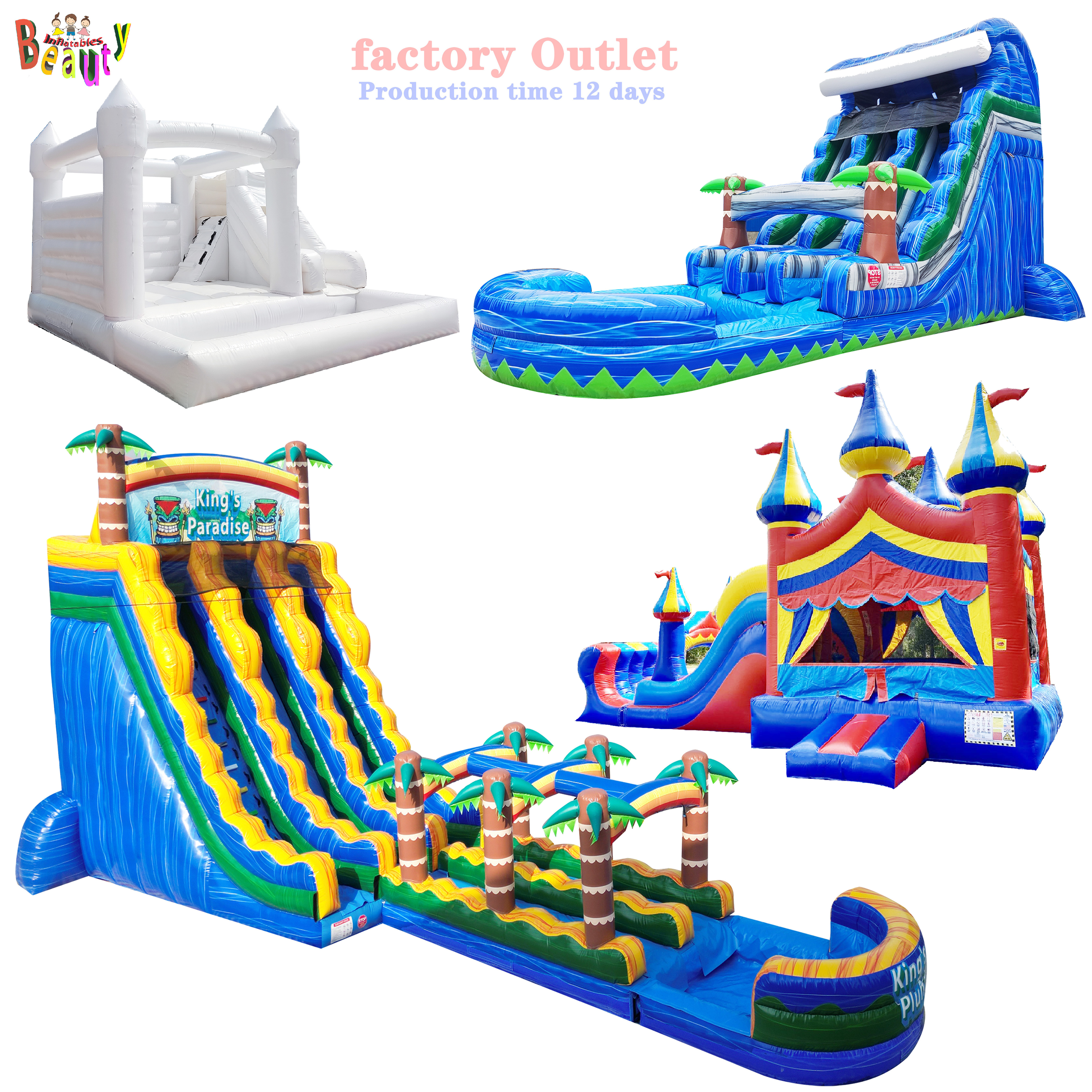 Customize Outdoor Adult Commercial  Giant Inflatable Water Slide Cheap Backyard Kids Party Inflatable Slide With Swimming Pool