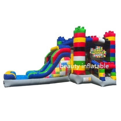 Lego Theme Inflatable Bounce House Combo  Water Moon Commercial Moonwalk Bouncer Bouncy Jump Castle Combo For Sale