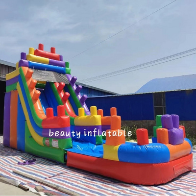 commercial 18ft lego slide inflatable water slide for kids party