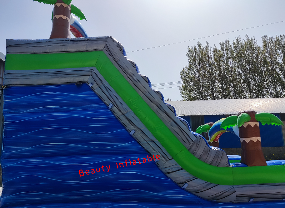 18ft high palm tree waterslide  toboggan gonflable inflatable water slides backyard inflatable commercial water slide for sale