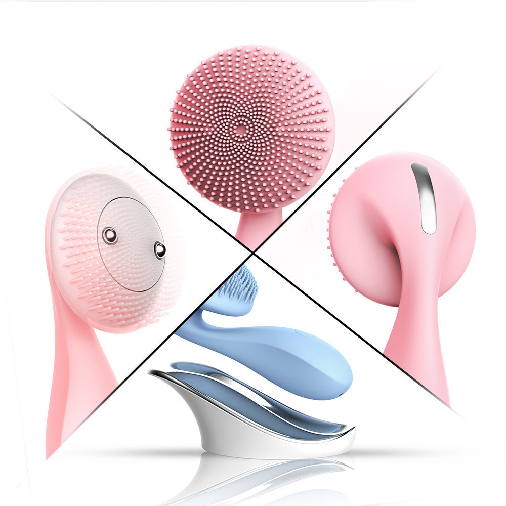 Waterproof Sonic Mini Rechargeable Vibrate Exfoliate Sonic Electric Facial Magnetic Cleansing Brush Massage Machine