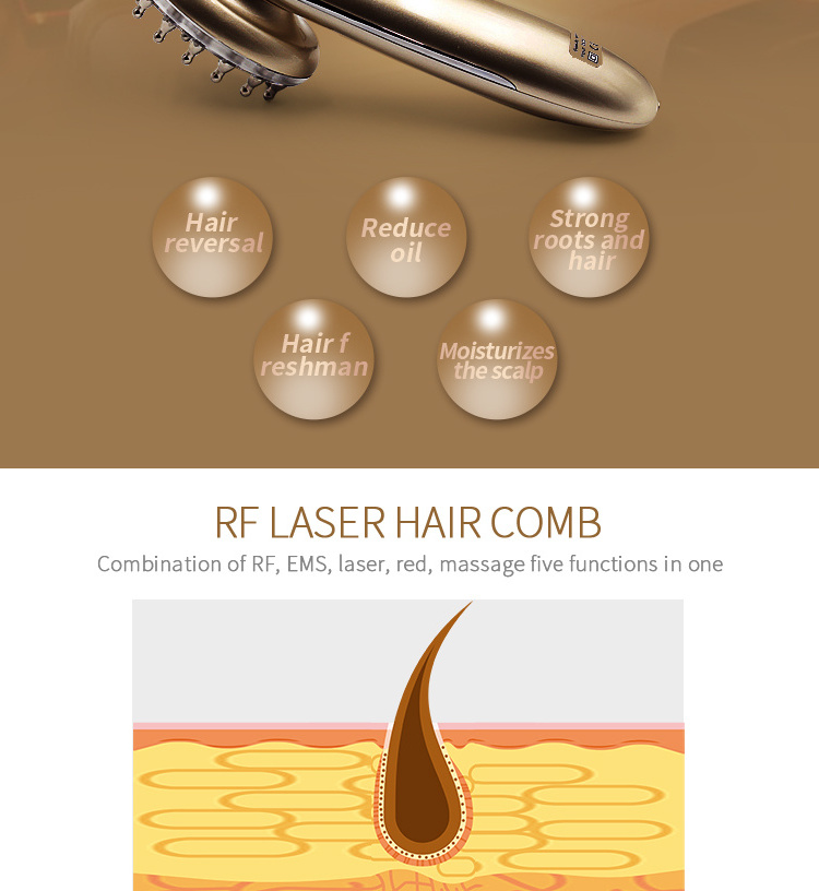 Beperfect Laser Comb Hair Growth Products Useful Hair Brushes For Hair Treatment EMS RF 3LED Light Therapy