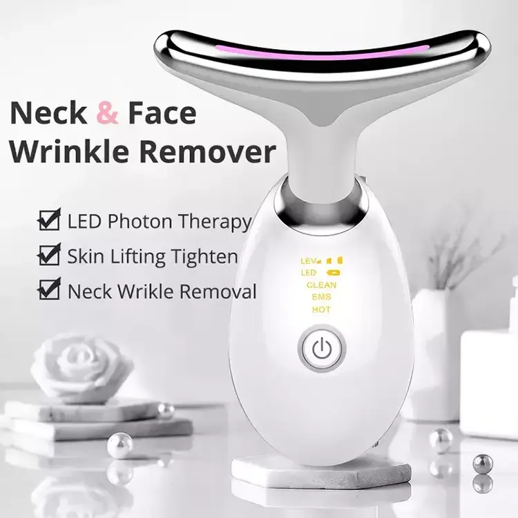 Hot Products EMS Vibration Neck Lift Device Skin Beauty Tools Instrument Facial Machine Face Massager