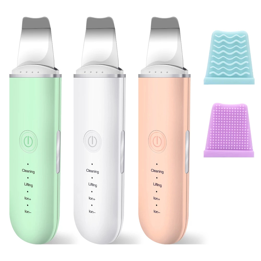 Sonic Facial Spatula Pore Cleaner Peeling Machine Face Ultrasonic Skin Scrubber