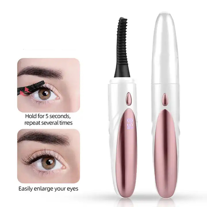 New Hot Heated Eye Lash Curler Heat Rechargeable Private Label Electric Heated Eyelash Curler with Comb