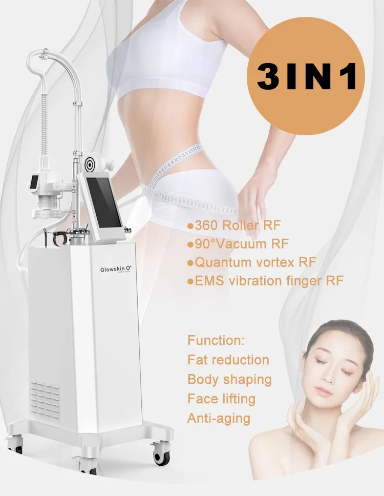 2023 RF 3 in 1 roller vacuum Golden finger massage with  body slimming radiofrequency RF machine