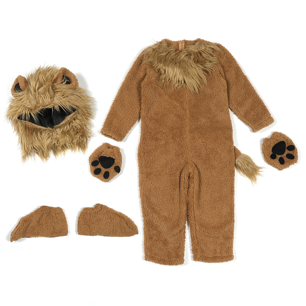 Hot Selling Funny Baby Animal Pajamas Halloween Cosplay Lion Mascot Costume For Kids