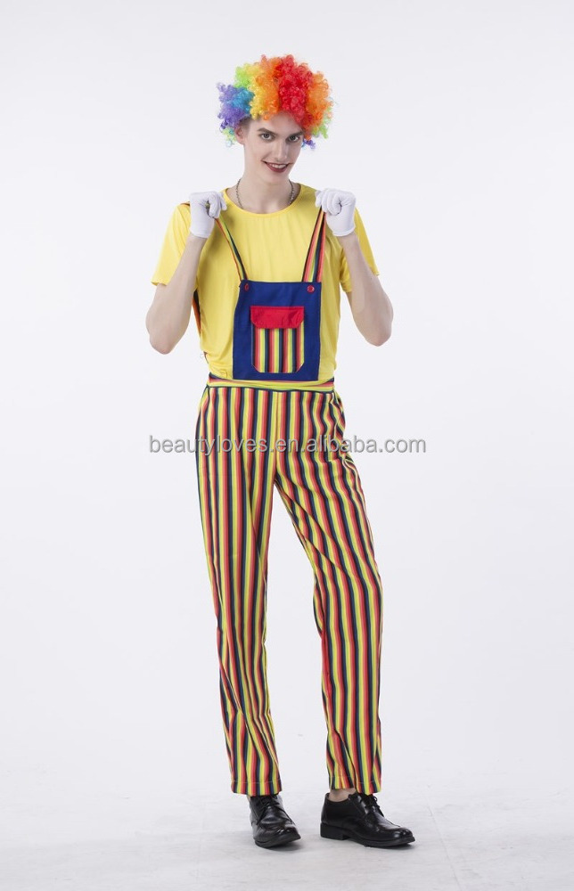 Halloween Fancy Circus Clown Costume Adult buffoon Cosplay clothes jumpsuit Halloween Costume