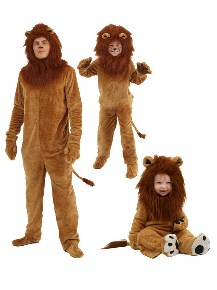 Halloween Carnival Cosplay Animal Costumes Performance Clothes Children Lion Long Hair Lion King Costume