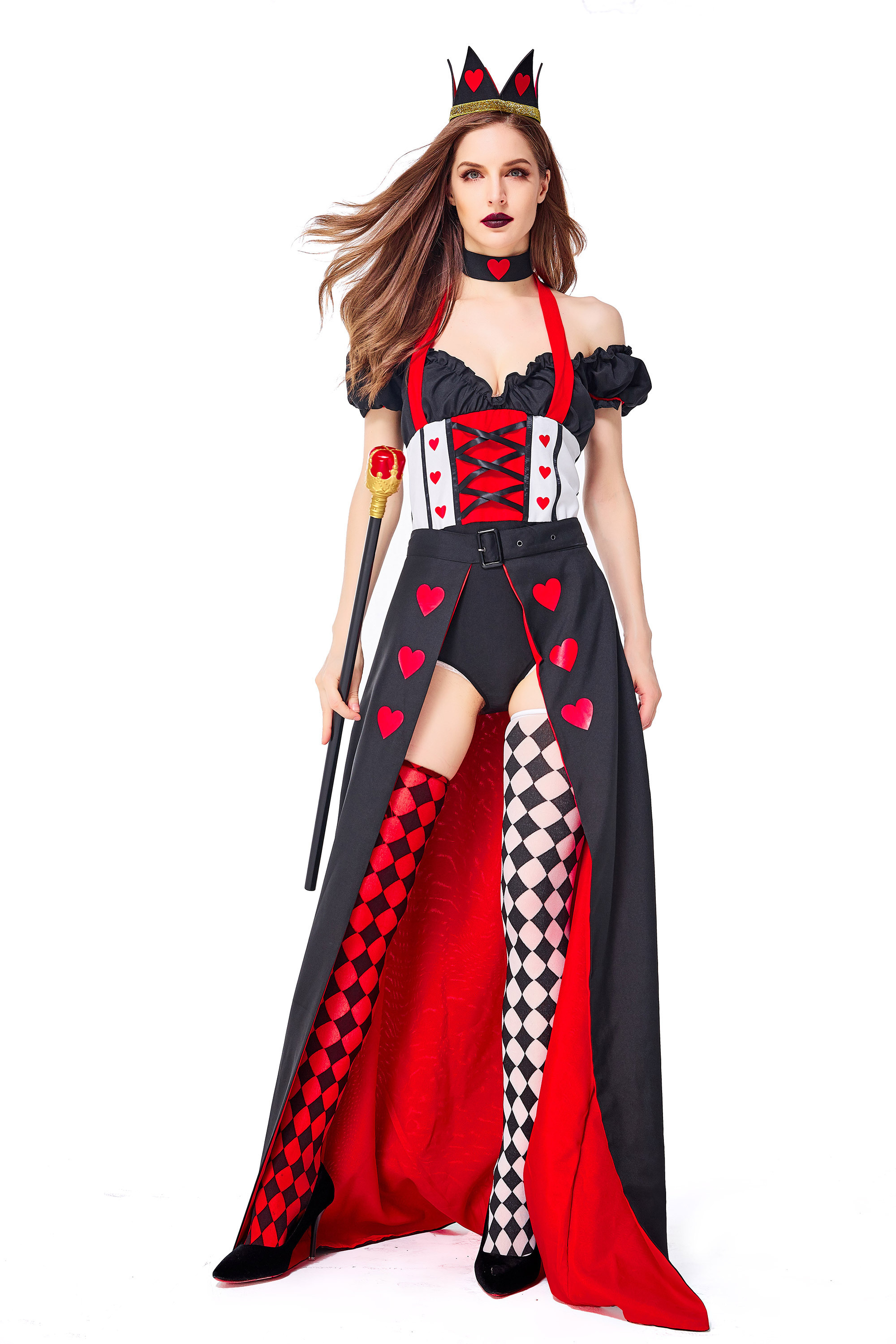 Amazon Hot Selling Royal Heart Queen Costume sexy queen of hearts costume