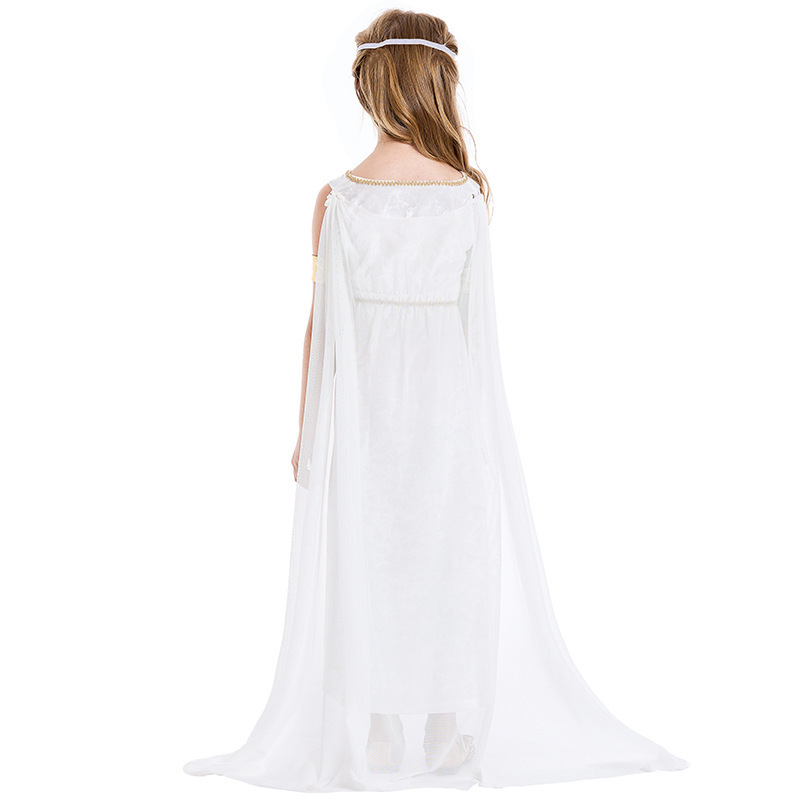 Roman Greek Goddess Cosplay Costume White Dress Performance Clothes