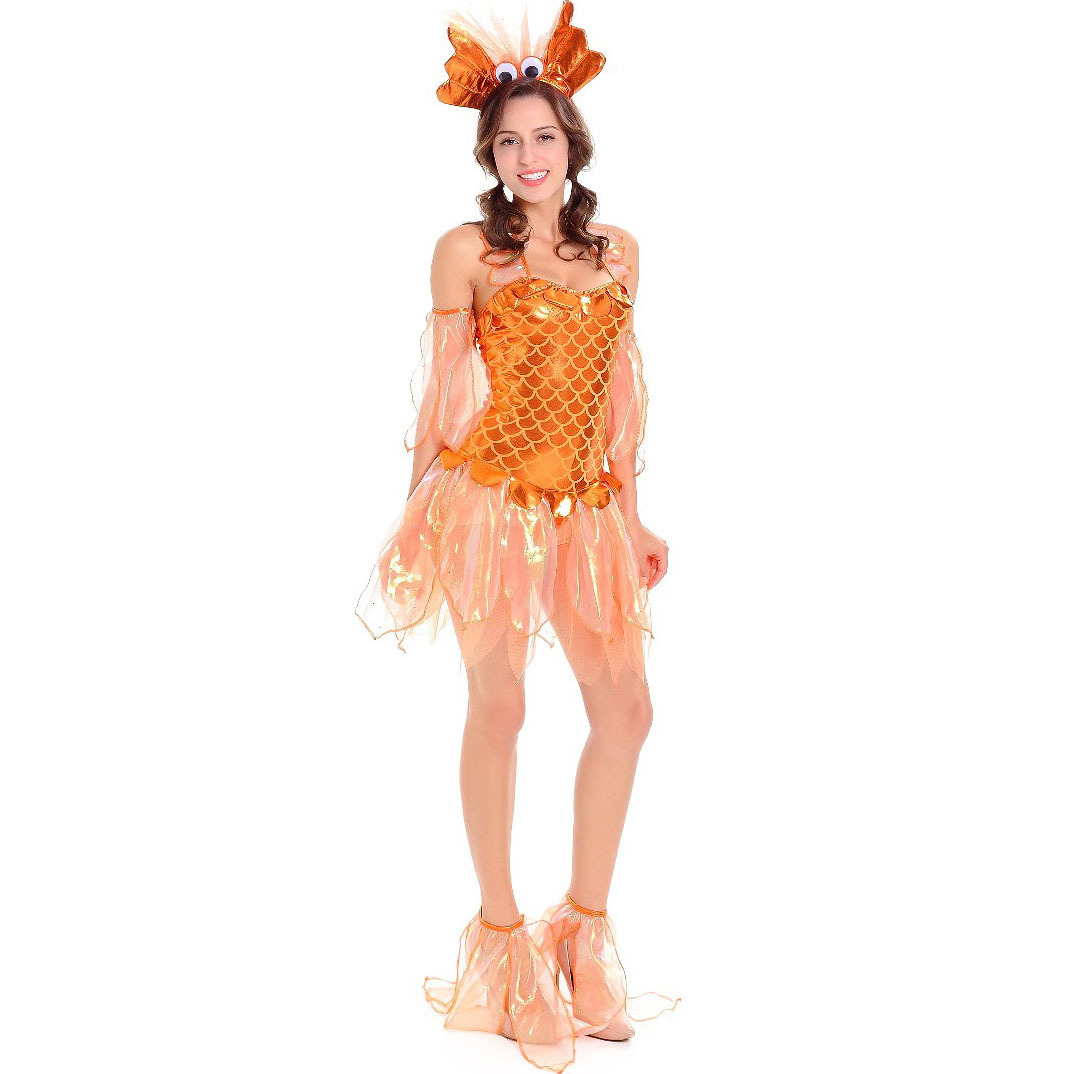 New Halloween Costume Cos Mermaid Dress Adult Sexy Goldfish Cosplay Costume