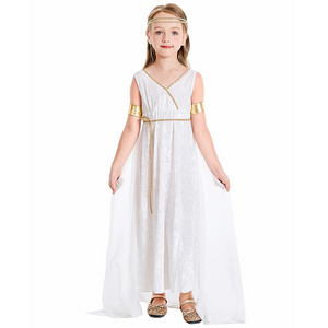 Roman Greek Goddess Cosplay Costume White Dress Performance Clothes