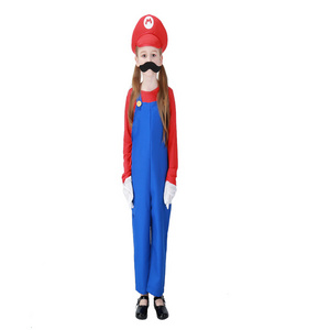 Carnival Kids Instyles Hot Sale Fancy Dress Super Mario Brother Luigi Halloween Costume