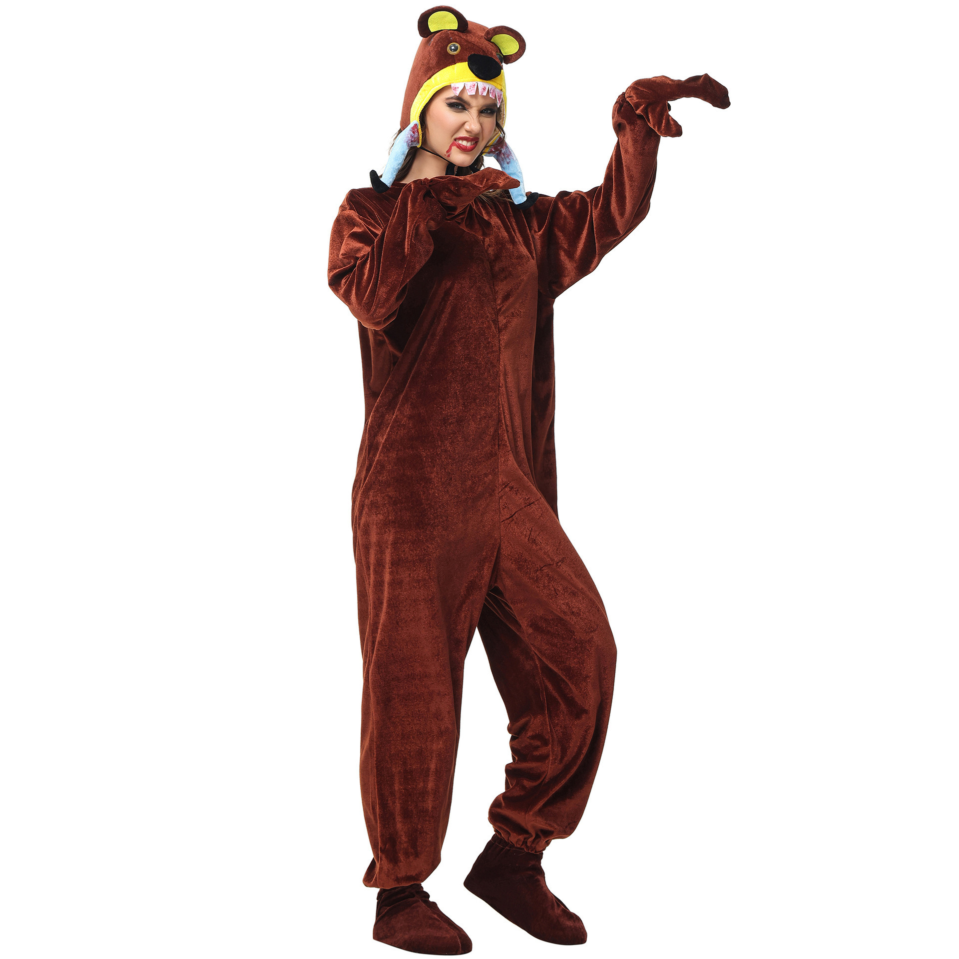 2023 Latest Costume Adult Cosplay Brown Bear Goat Man-eater Bear Action Costume Children's Show School Celebration Costume