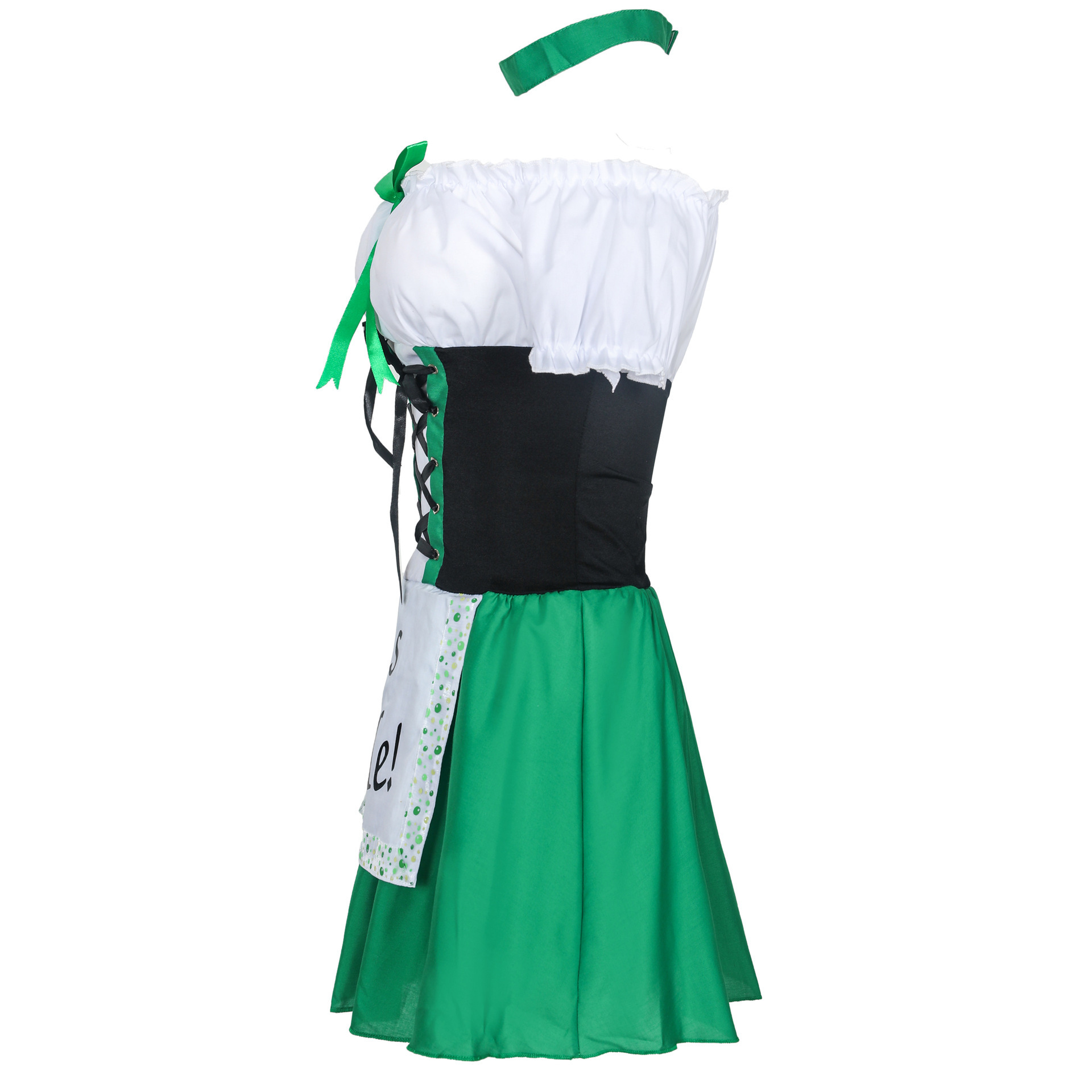 Party Kiss Me Dress Beer Festival Dress Irish Green Maid Stage Dress Sexy Beer Girl Uniform