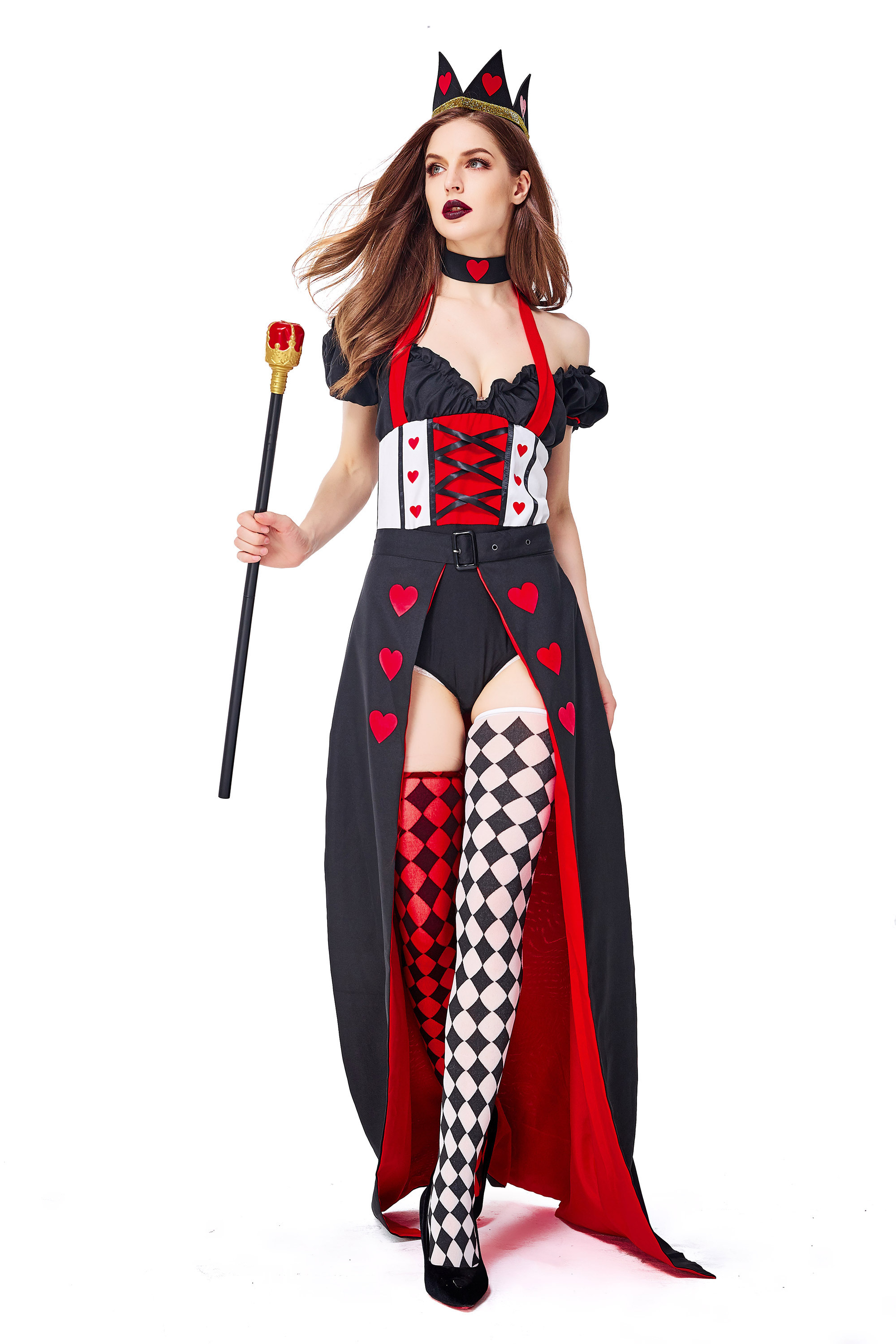 Amazon Hot Selling Royal Heart Queen Costume sexy queen of hearts costume