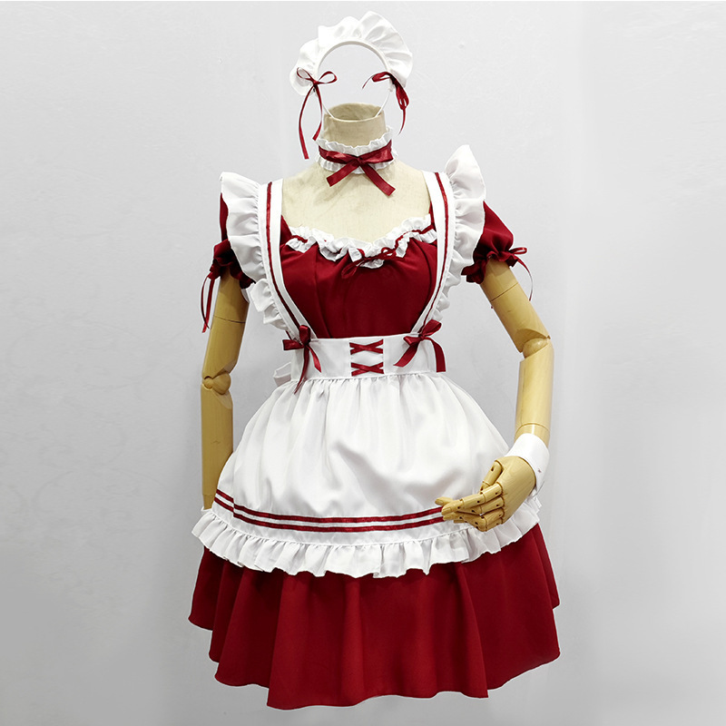 Women Black Sexy Chinese Cosplay Lolita Maid Costumes Waitress Maid Halloween Women Dress Amine Cosplay Costume