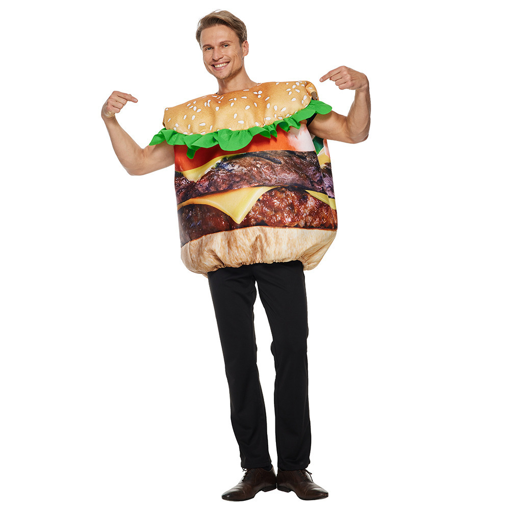 Adult Cos Delicious Food Fancy Dress halloween Party Funny Hamburger Costumes for Women