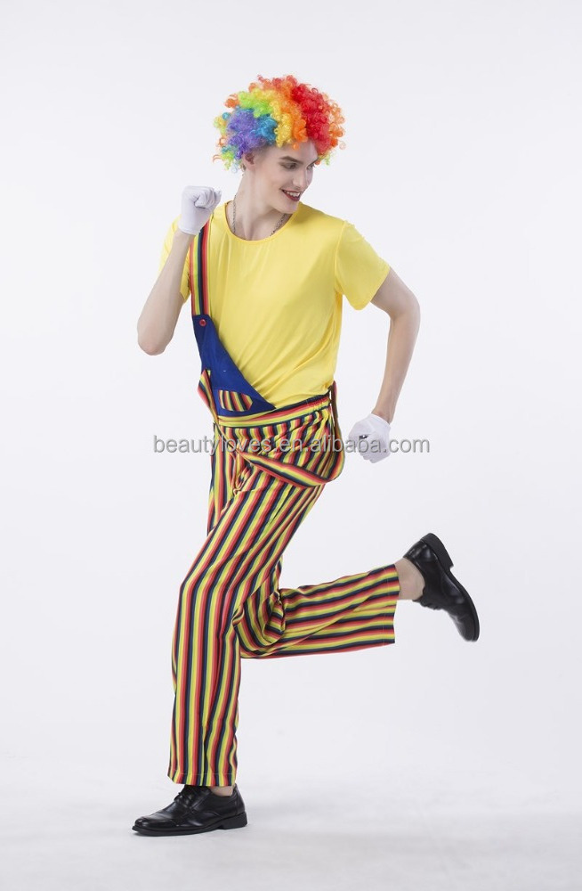 Halloween Fancy Circus Clown Costume Adult buffoon Cosplay clothes jumpsuit Halloween Costume