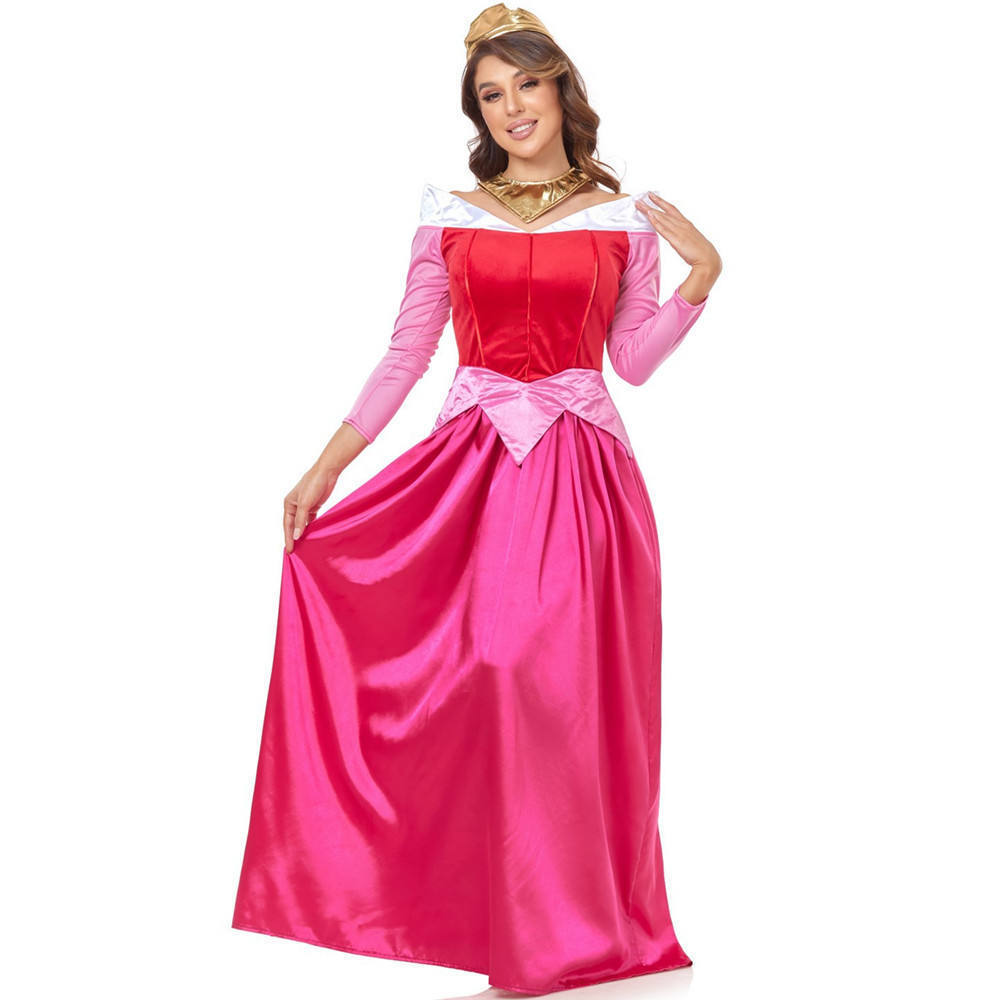 Pink Princess Peach Dress Adult Cosplay Costume For Women Halloween Party Fancy Dress Carnival Outfits