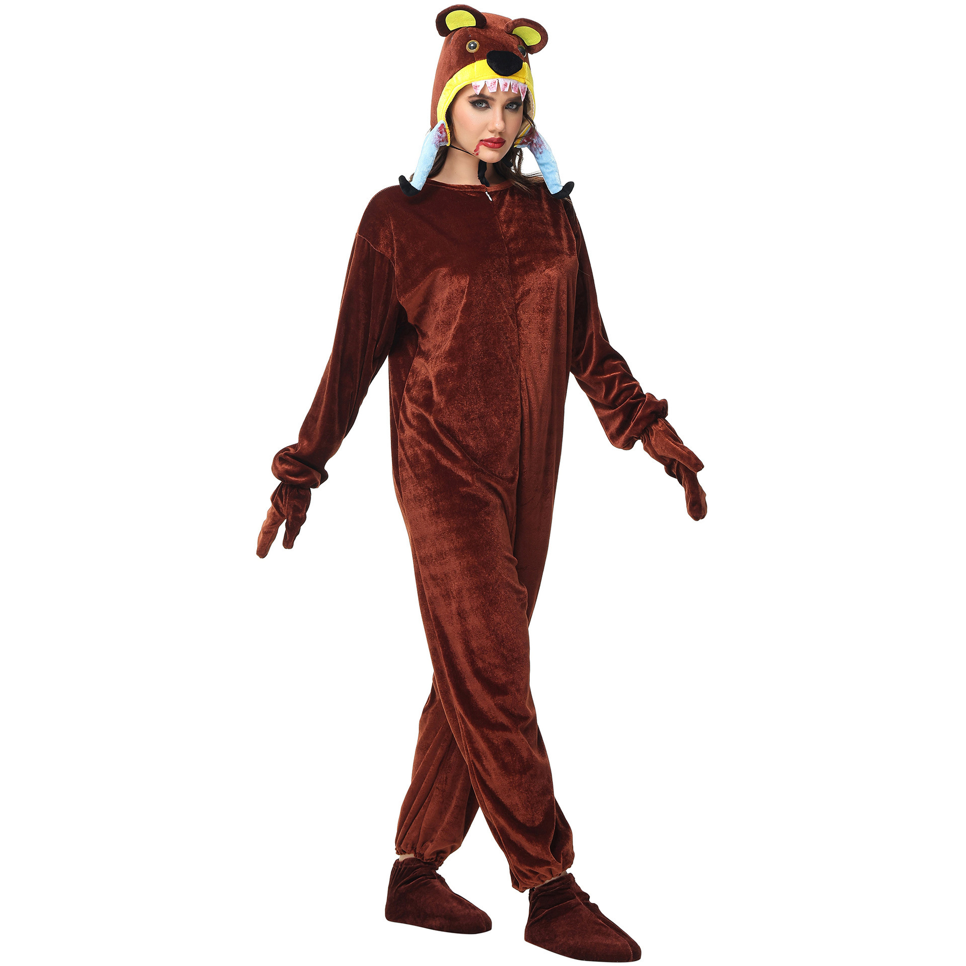 2023 Latest Costume Adult Cosplay Brown Bear Goat Man-eater Bear Action Costume Children's Show School Celebration Costume