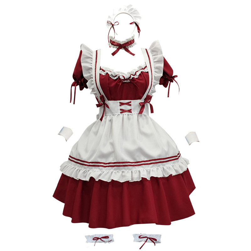 Women Black Sexy Chinese Cosplay Lolita Maid Costumes Waitress Maid Halloween Women Dress Amine Cosplay Costume