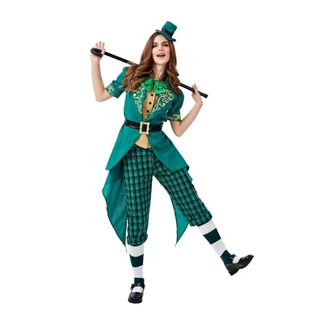 Lucky Leprechaun Adult Costume Fancy Dress Ladies St Patrick Day Irish Costumes