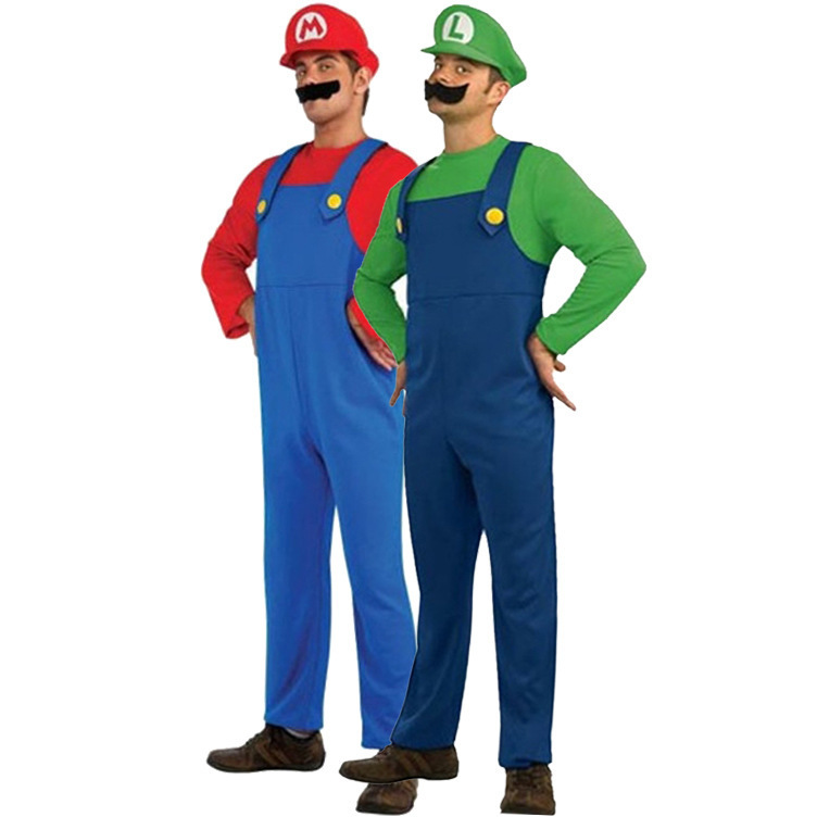 Sexy Ladies Super Mario Luigi Brothers Fancy Dress Costume