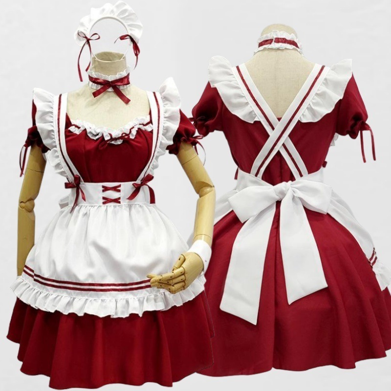 Women Black Sexy Chinese Cosplay Lolita Maid Costumes Waitress Maid Halloween Women Dress Amine Cosplay Costume