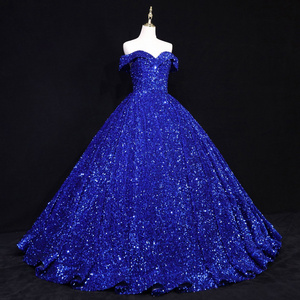 2021 Latest Ball Gown Off Shoulder Amazing Sequins Shinny Party Evening Dress Quinceanera Dresses