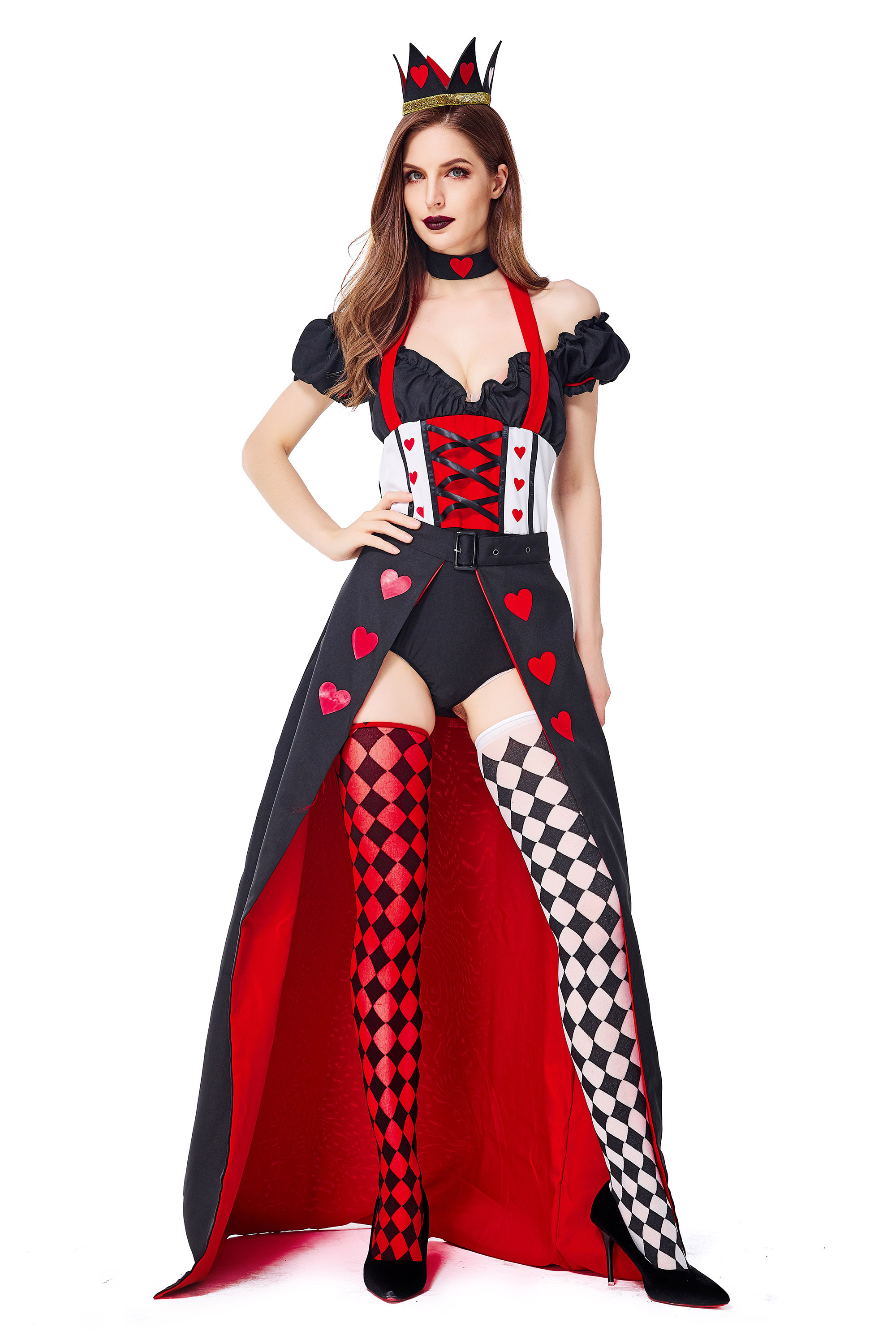 Amazon Hot Selling Royal Heart Queen Costume sexy queen of hearts costume