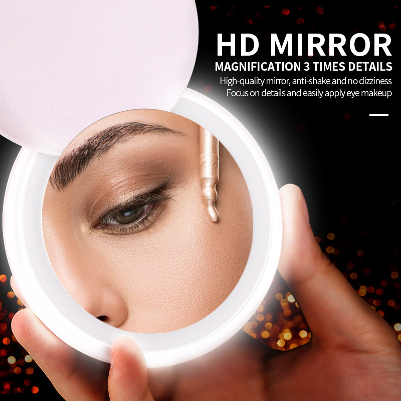 Hot Selling Desk Table with Stand Magnification Vanity Height 3X Magnifying Glass LED light Cosmetic Makeup Mirror