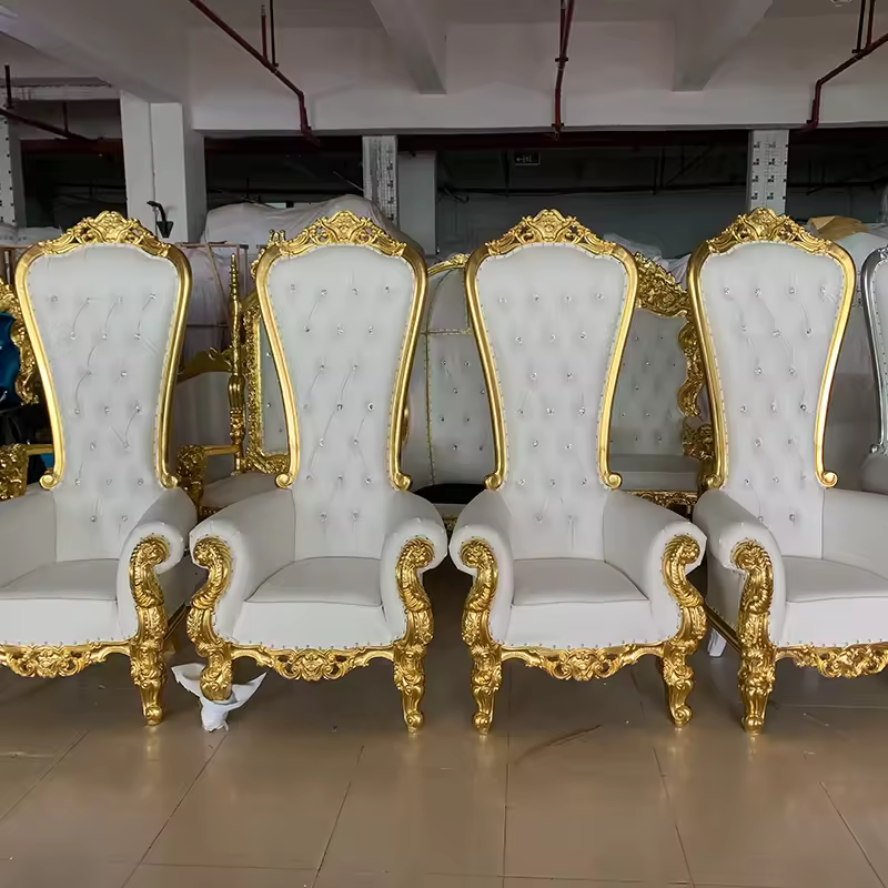 Luxury High Back King Queen Royal Velvet Thrown Chair Wedding Adult Princess Red Santa Throne Chair