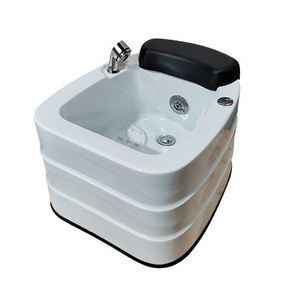 Foot Bath Spa Bowl With Footrest for Hotel Nail Salon Furniture Pedicure Sink