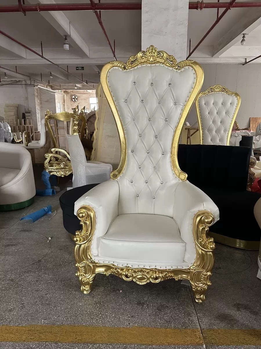 Luxury High Back King Queen Royal Velvet Thrown Chair Wedding Adult Princess Red Santa Throne Chair