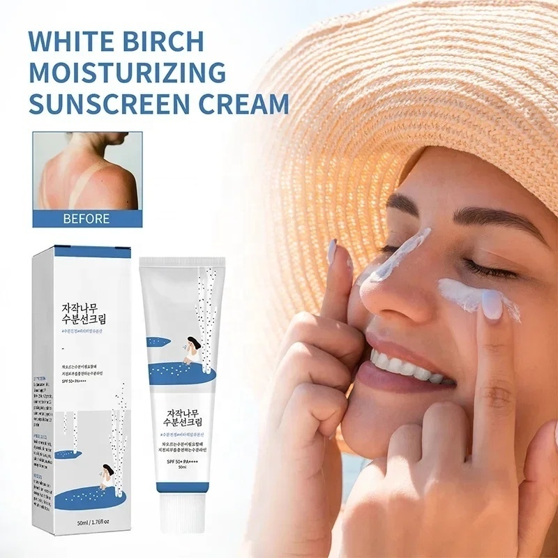 Korean Round Lab Birch Juice Moisturizing Sunscreen Spf 50 Pa++++ Sun Protection Cream Skin Care Facial Whitening Gel Lotion