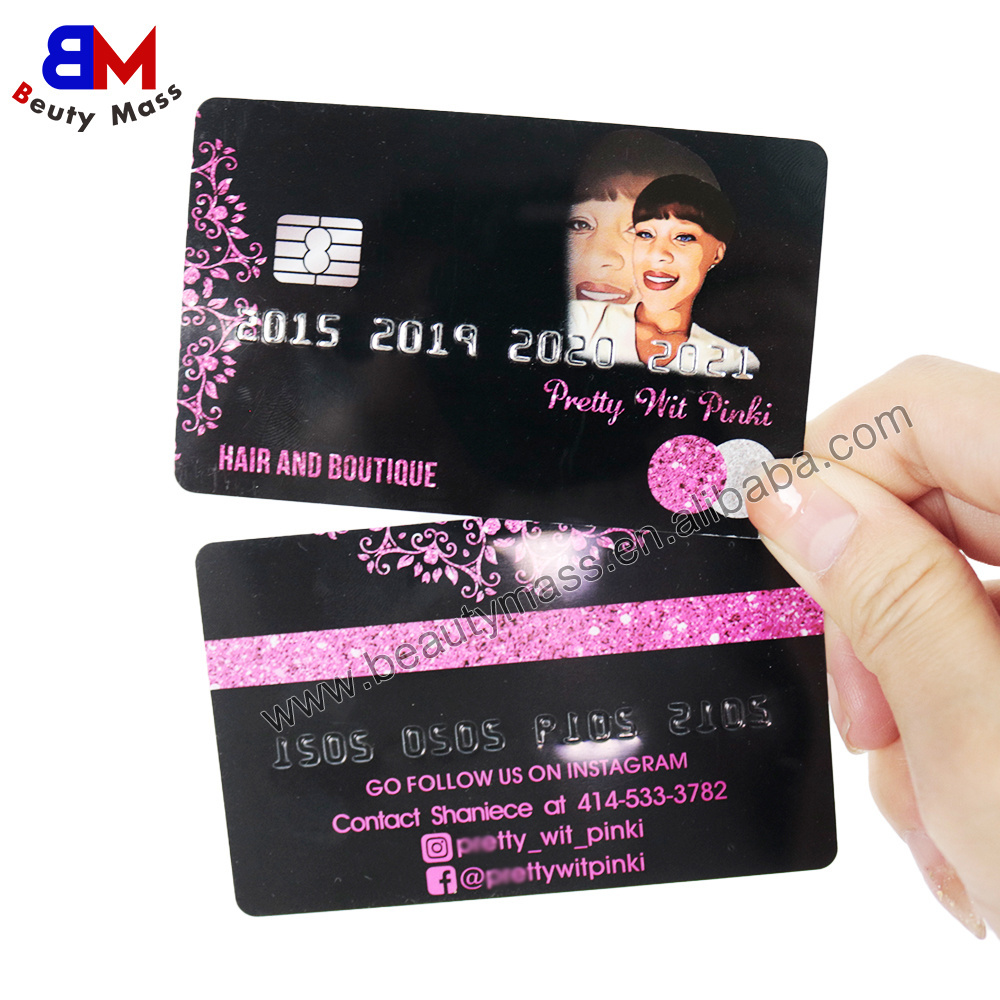 Custom Plastic Business Cards Printing PVC Luxury Embossed Number Name Membership Stamp Credit Card Looking Business Card