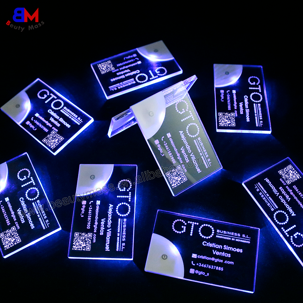 Factory wholesale custom luxury design led business card printing acrylic led business card light