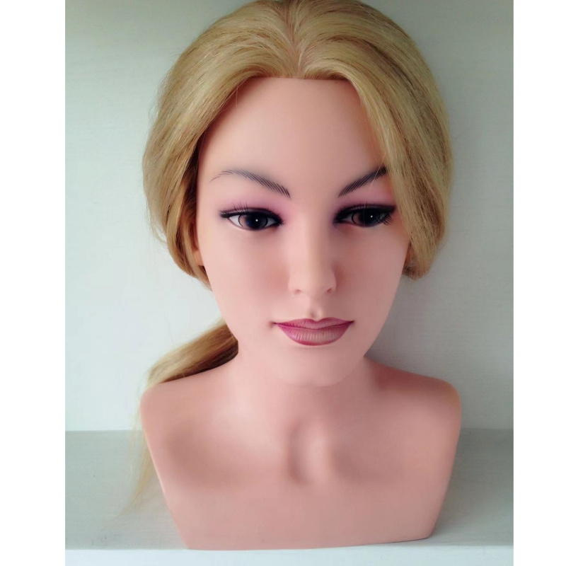 Wholesale dummy doll head practice with human hair training mannequin head with factory price