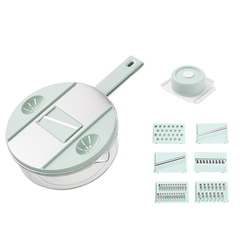 Kitchen Vegetable Chopper Commercial Home 6 In 1 Manual Multi Multifunction Vegetable Cutter Drain Vegetable Cutter