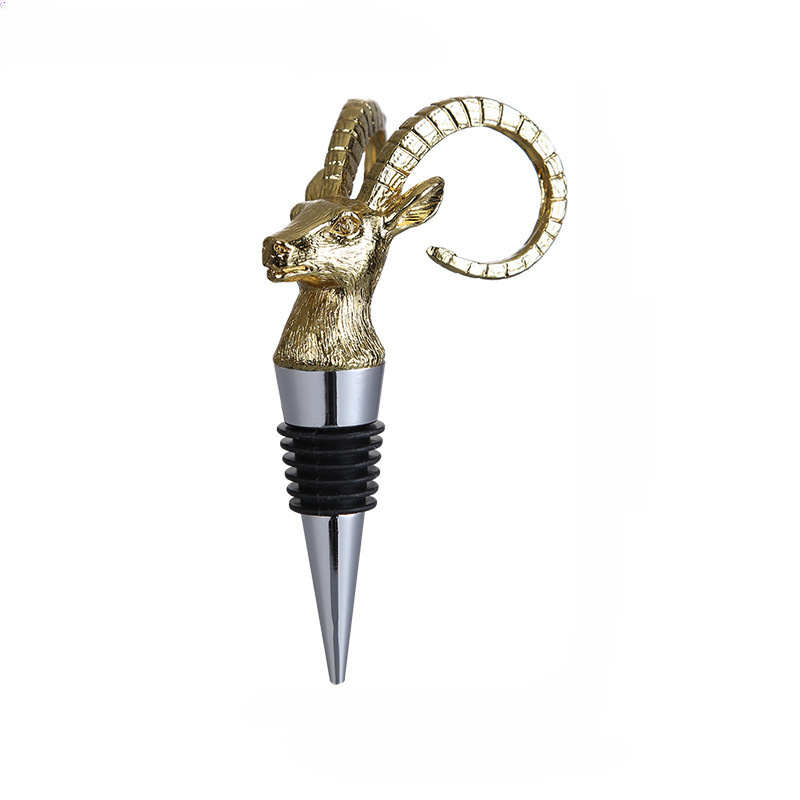 Men'S Christmas Gift Delicate Animal Head Wine Stopper Gold Silver Wine Bottle Decorated Sous Vide Stopper